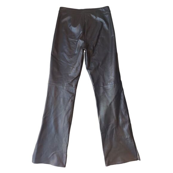 Cache Pants - Caché Y2K 100% Brown Leather Straight Leg Pants